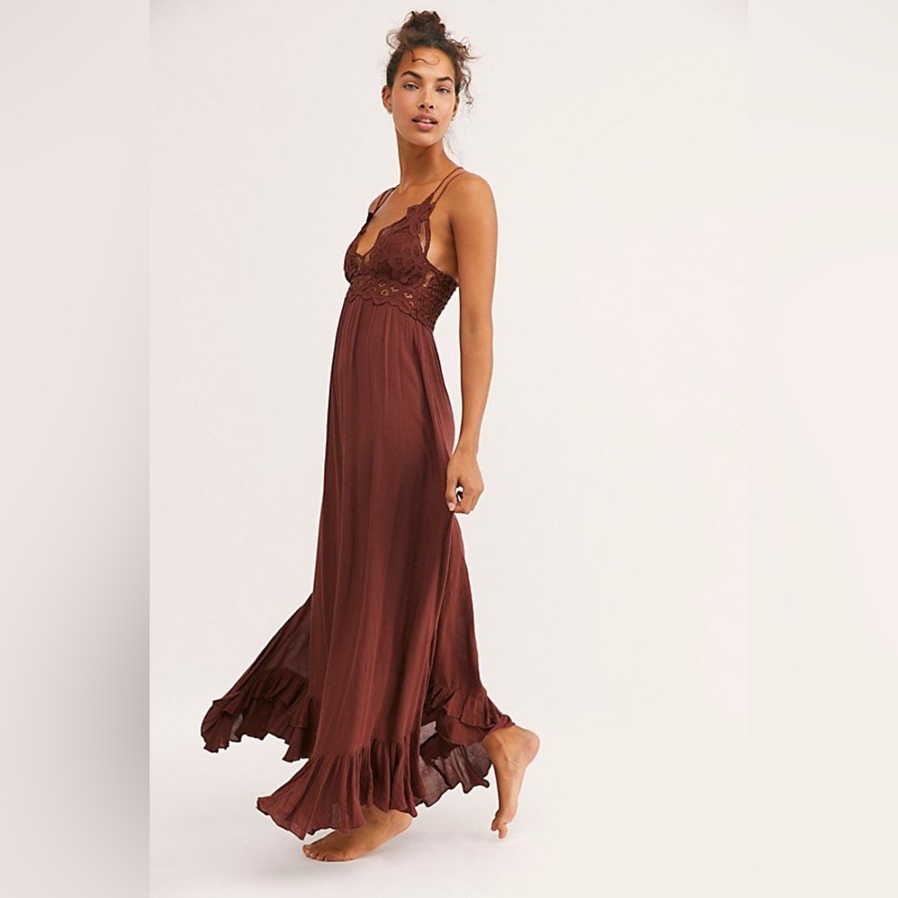 Free People Adella maxi dress, size M, brown